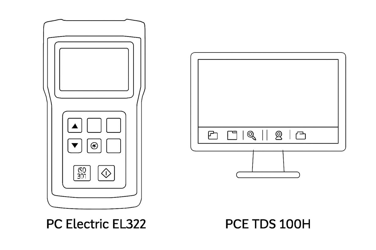 So sánh kỹ thuật giữa PC Electric EL322 và Phần mềm PCE TDS 100H
