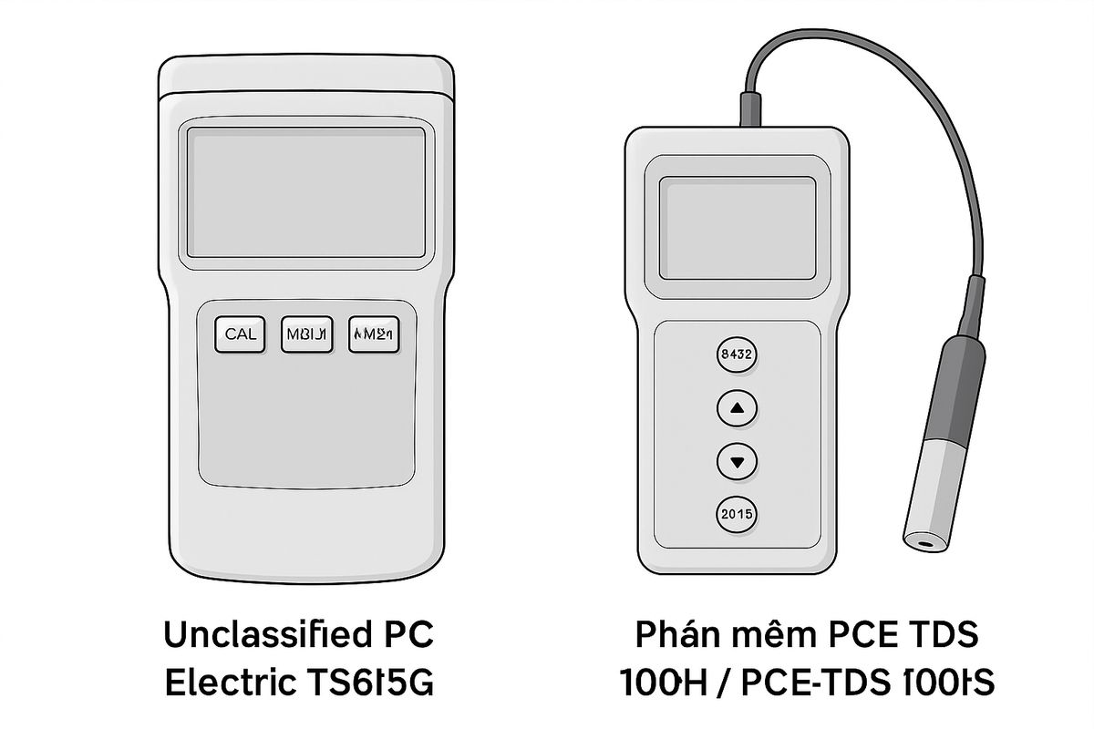 So sánh kỹ thuật sâu giữa Unclassified PC Electric TS615G và Phần mềm PCE TDS 100H / PCE-TDS 100HS