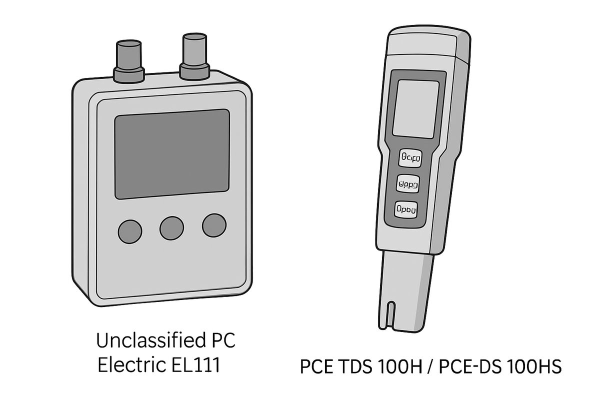 So sánh kỹ thuật giữa Unclassified PC Electric EL111 và Phần mềm PCE TDS 100H / PCE-TDS 100HS