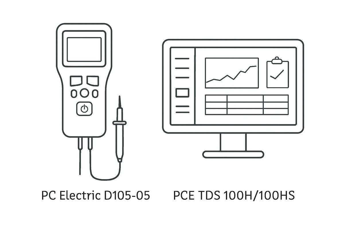 So sánh kỹ thuật sâu giữa PC Electric D105-05 và Phần mềm PCE TDS 100H/100HS